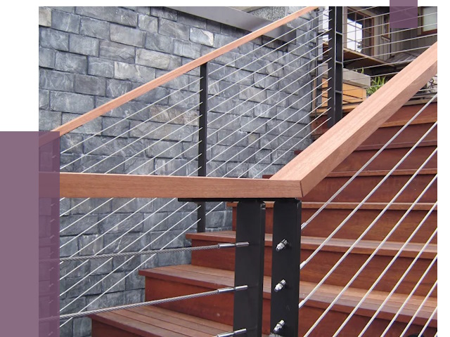 Тросовые перила под ключ в Копейске от 7800 руб.