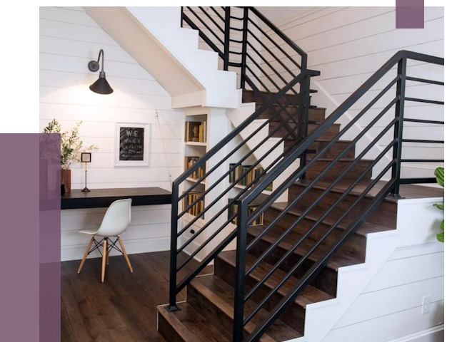 Перила для лестницы в доме в Копейске от 7441 руб. — ПРОЛЁТ-Кпс