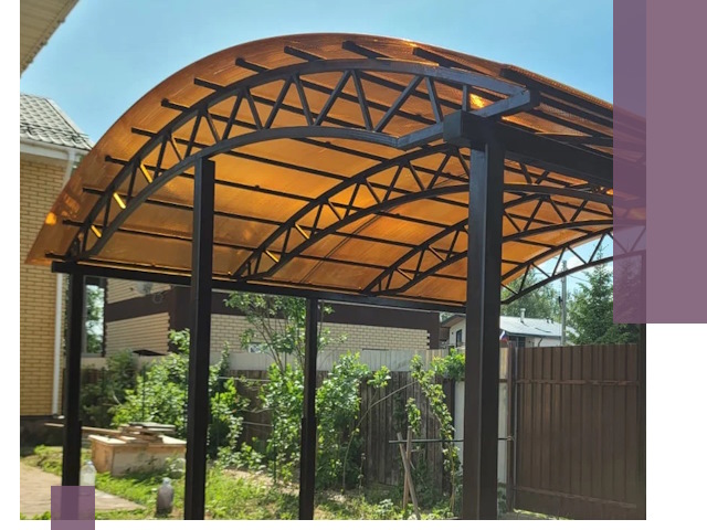 Изготовление навесов под ключ в Копейске из качественных материалов