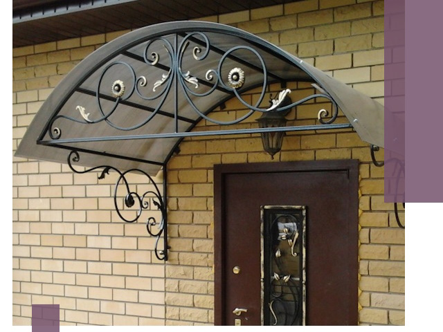 Изготовление козырьков из металла под ключ в Копейске