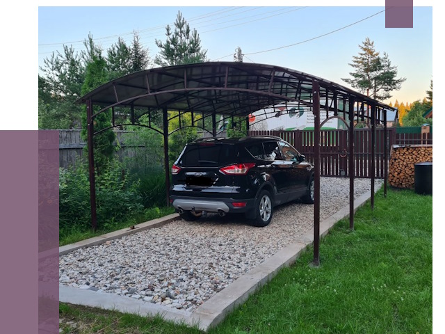 Навесы для автомобиля в Копейске от 13188 руб.  | ПРОЛЁТ-Кпс