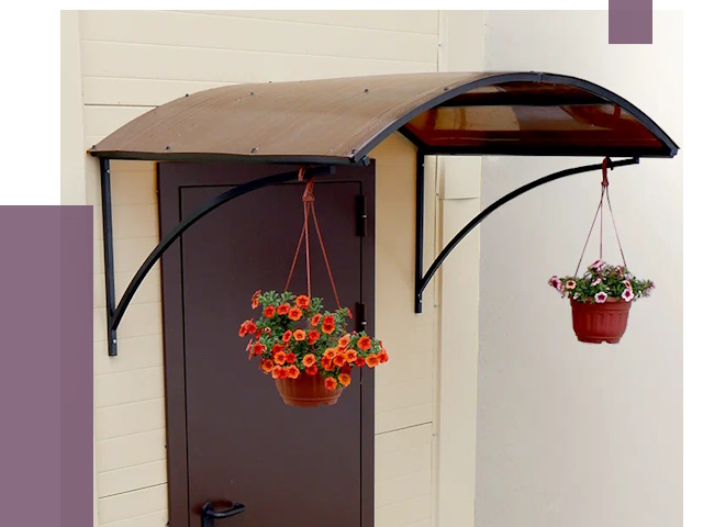 Козырьки над входом в Копейске от 14881 руб.  | ПРОЛЁТ-Кпс