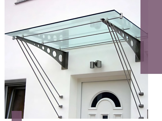 Козырьки над входом под ключ в Копейске — изготовление и монтаж