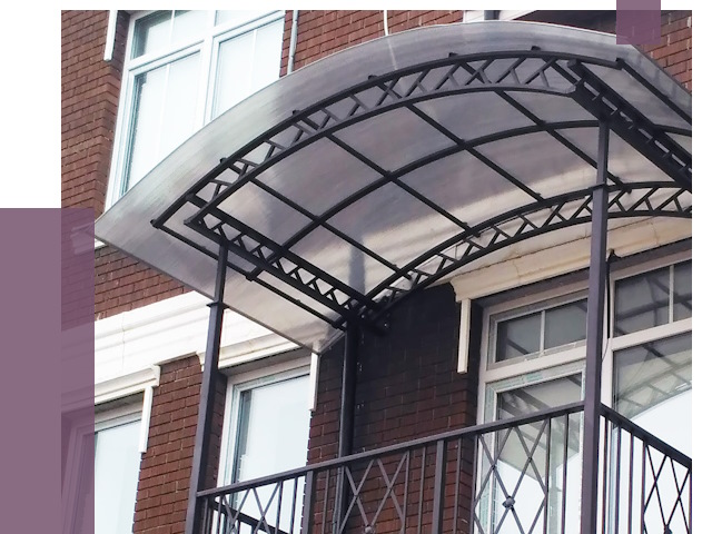 Козырьки над балконом в Копейске от 8672 руб.  | ПРОЛЁТ-Кпс