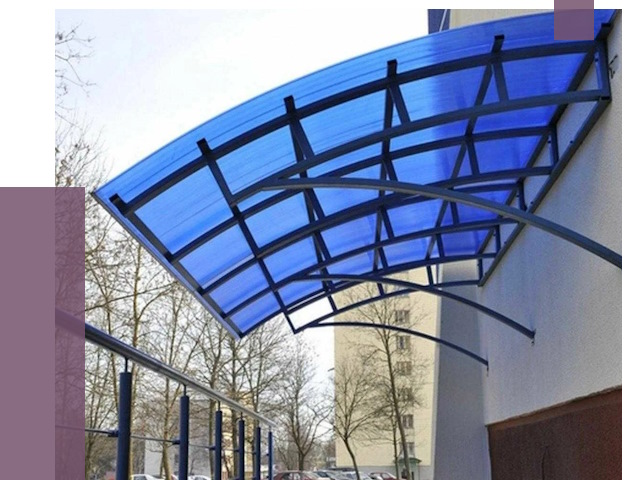 Козырьки из поликарбоната в Копейске от 4310 руб. под ключ | ПРОЛЁТ-Кпс