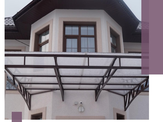 Козырьки из поликарбоната под ключ в Копейске