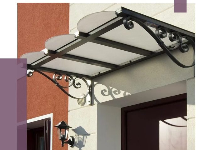 Односкатные козырьки в Копейске от 8416 руб.  | ПРОЛЁТ-Кпс