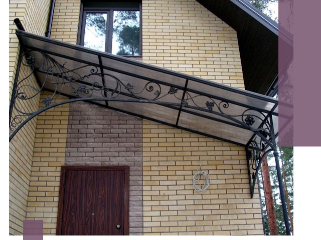 Односкатные козырьки из металла под ключ в Копейске