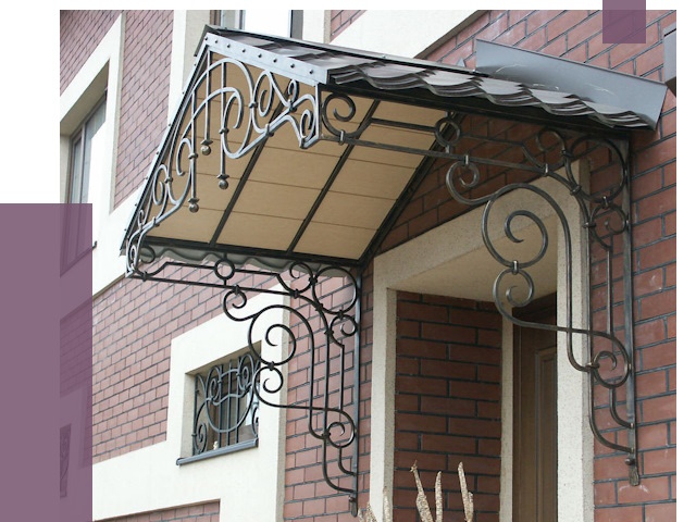 Двускатные козырьки в Копейске под ключ от 12829 руб.