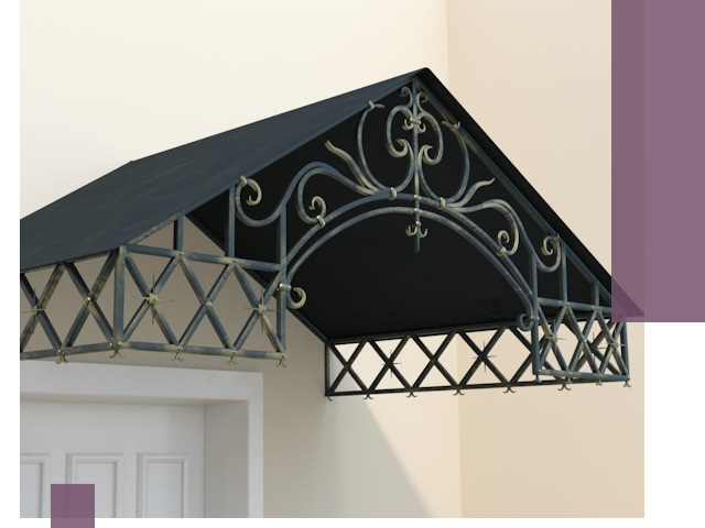 Двускатные металлические козырьки под ключ в Копейске