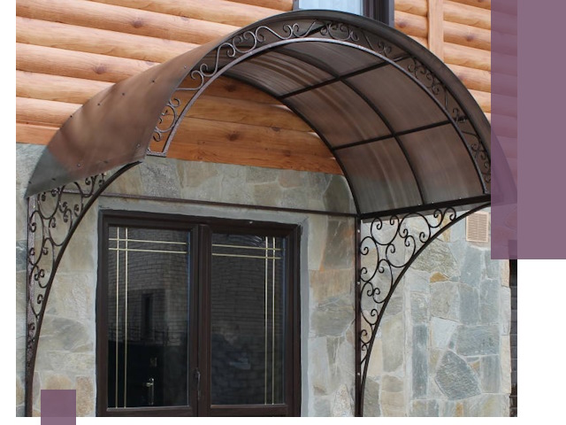Арочные козырьки под ключ в Копейске: изготовление и монтаж